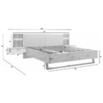 BEDSET 180 cm x 200 cm, wit, eikenkleur thumbnail 3