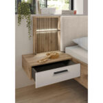 BEDSET 180 cm x 200 cm, wit, eikenkleur thumbnail 6