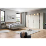 BEDDENSET 180 cm x 200 cm, leisteenkleurig houtmateriaal, lichtgrijs thumbnail 2