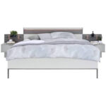 BEDDENSET 180 cm x 200 cm, leisteenkleurig houtmateriaal, lichtgrijs thumbnail 5