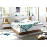BEDDENSET 180 cm x 200 cm, textiel, houtmateriaal wild eiken thumbnail 2