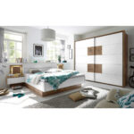 BEDDENSET 180 cm x 200 cm, textiel, houtmateriaal wild eiken thumbnail 3