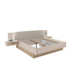 BEDSET 180 cm x 200 cm, houtmateriaal eikenkleur, kasjmier thumbnail 2