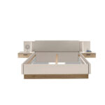 BEDSET 180 cm x 200 cm, houtmateriaal eikenkleur, kasjmier thumbnail 1