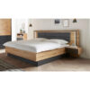 BEDSET 180 cm x 200 cm, textiel, houtmateriaal grijs, ambachtelijk eiken