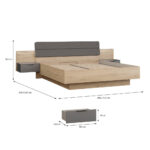 BEDSET x , metaal, kunststof, textiel, houtmateriaal grijs, eikenkleur thumbnail 6