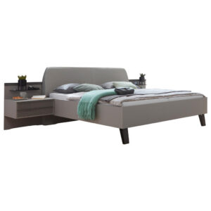 BEDSET 180 cm x 200 cm, glas, textiel, houtmateriaal bruin, grijs