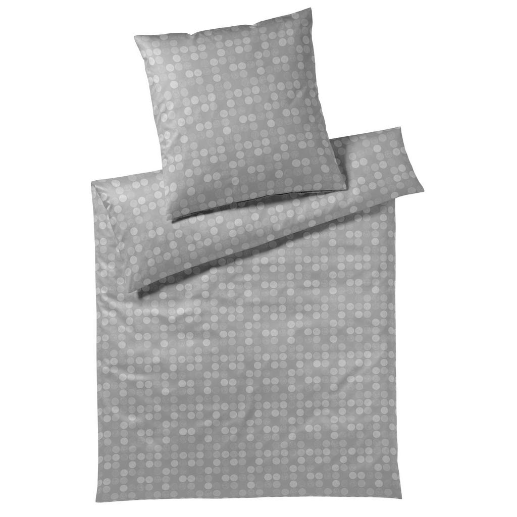 BEDDENGOED DOTS 140/200 cm grafietkleurig damast