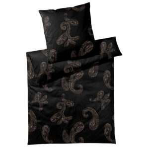 BEDDENGOED PAISLEY 200/200 cm mako satijn zwart