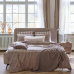 BEDDENGOED Belluno 200/200 cm damast bruin, zwart thumbnail 2