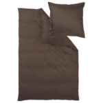 BEDDENGOED Livorno 140/200 cm damast bruin thumbnail 1