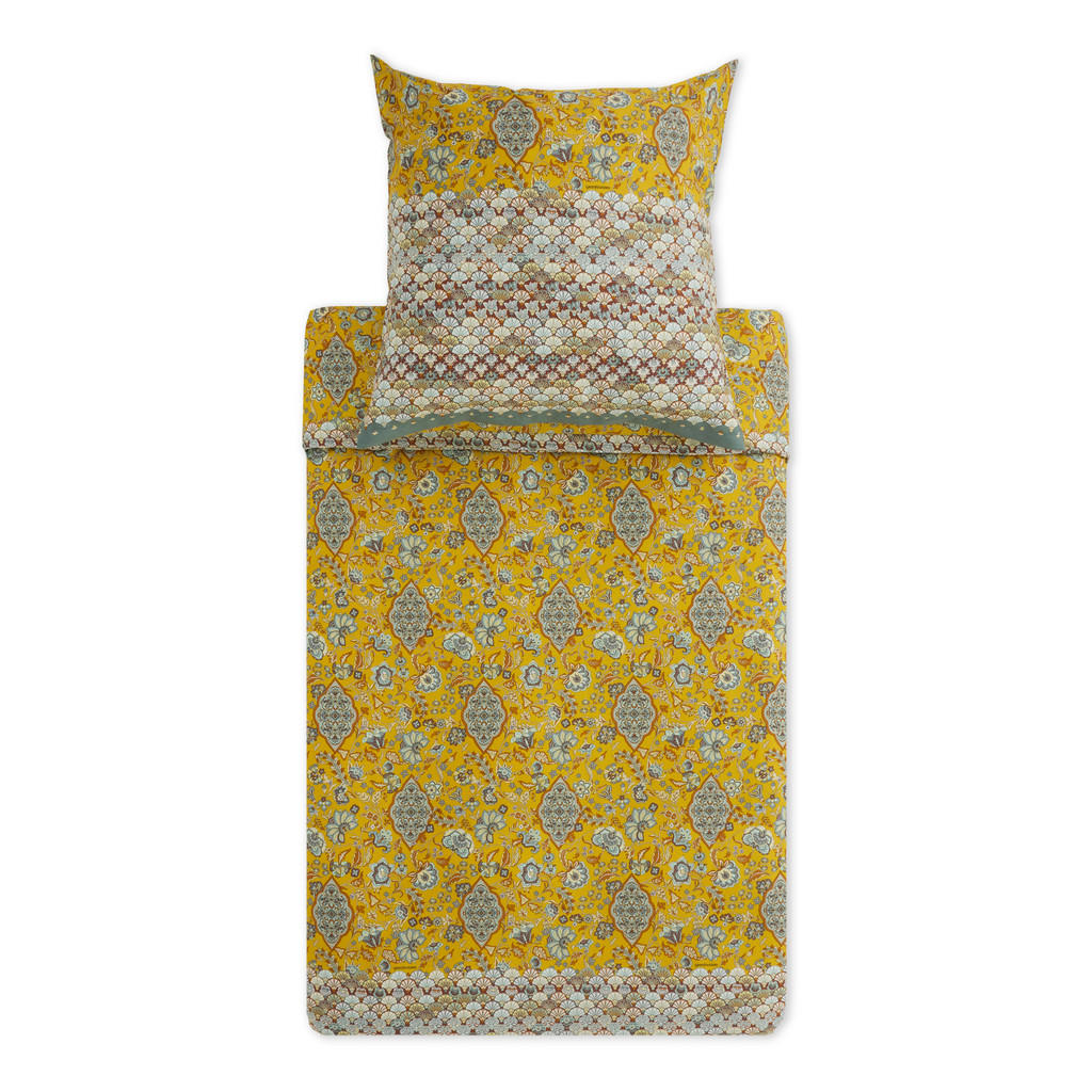 BEDDENGOED 200/200 cm satijn geel