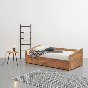 UITSCHUIFBAAR BED 90 cm x 200 cm, eikenkleur