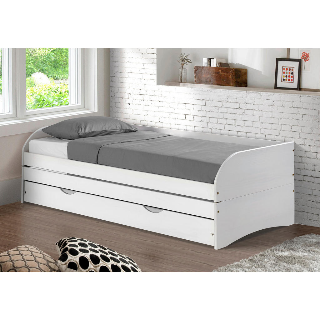 UITSCHUIFBAAR BED 90 cm x 200 cm, wit