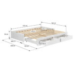 UITSCHUIFBAAR BED 90-180 cm x 200 cm, wit thumbnail 3