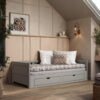UITSCHUIFBAAR BED 90-180 cm x 200 cm, bruingrijs