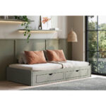 UITSCHUIFBAAR BED 90-180 cm x 200 cm, bruingrijs thumbnail 1