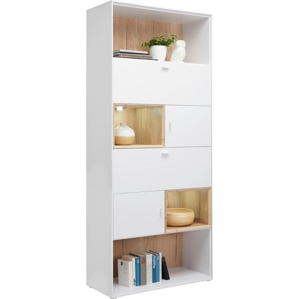 REGAL 90/213/40 cm wit, eikenkleur