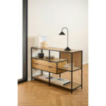 REGAL 114/77/35 cm zwart, wild eiken thumbnail 7