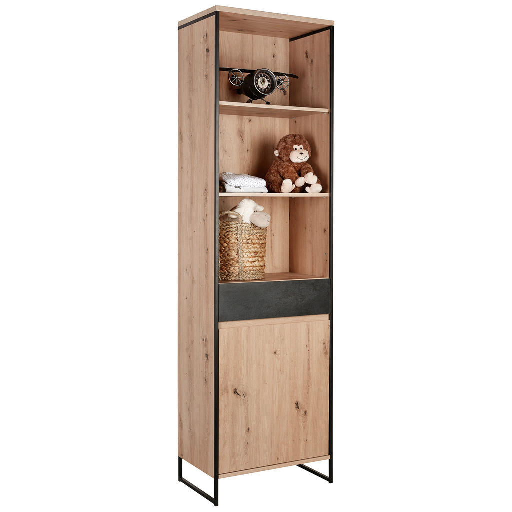 BABYPLANK 60/209,7/38,2 cm antraciet, eikenkleur