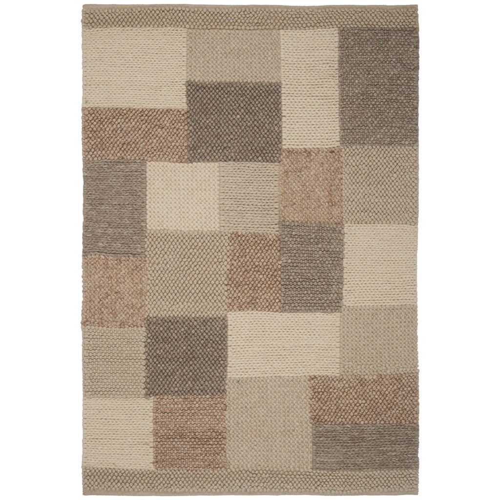 HANDGEWEVEN TAPIJT Nordic 160/230 cm geweven natuurlijke kleur, wit