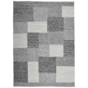 HANDGEWEVEN TAPIJT Nordic 160/230 cm geweven grijs, donkergrijs