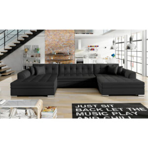 ZADELSET, zwart leerlook