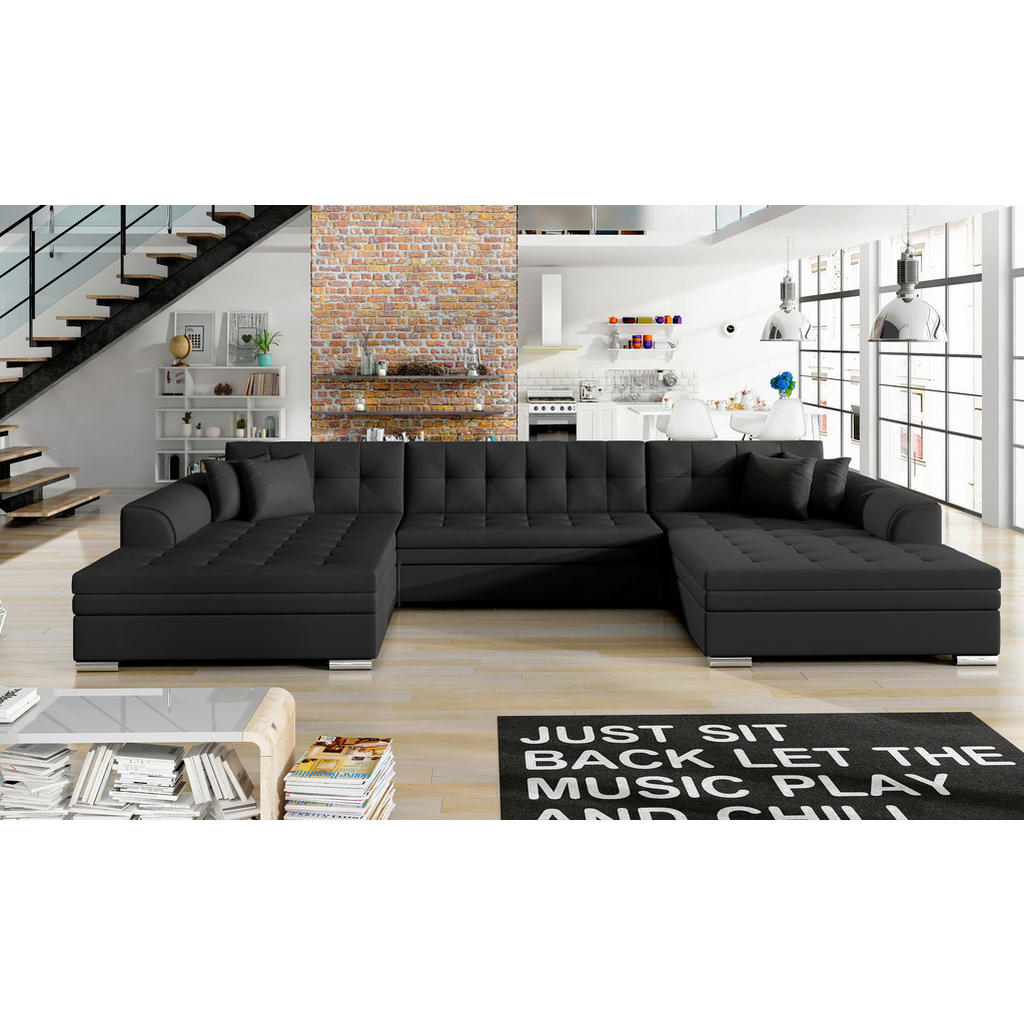 ZADELSET, zwart leerlook