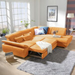 ZADELSET, gladde oranje stof thumbnail 4