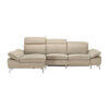 ZETELSET, lederlook combinatie van echt leer/mild vies bruin