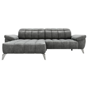 ZADELSET, donkergrijs chenille