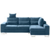 ZADELSET, gladde blauwe stof