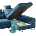 ZADELSET, gladde blauwe stof thumbnail 6