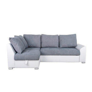 ZITSET, gladde stof, grijs, wit