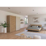 SLAAPKAMER, champagnekleuren, ambachtelijk eikenhout thumbnail 2