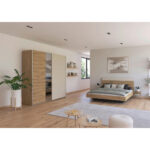 SLAAPKAMER, champagnekleuren, ambachtelijk eikenhout thumbnail 2