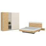 SLAAPKAMER, champagnekleuren, ambachtelijk eikenhout thumbnail 1