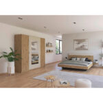 SLAAPKAMER, champagnekleuren, ambachtelijk eikenhout thumbnail 2