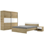 SLAAPKAMER, wit, ambachtelijk eiken thumbnail 2