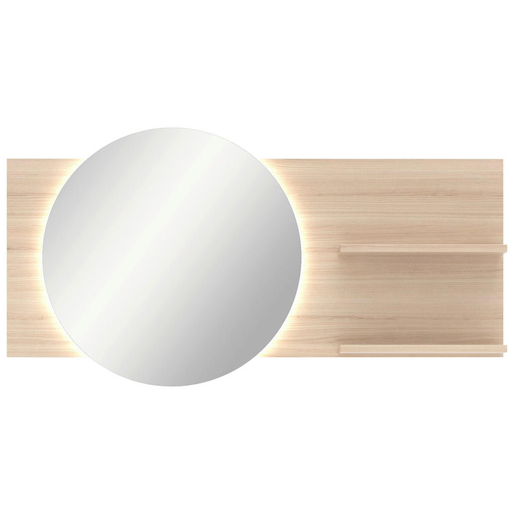 WANDSPIEGEL, 150/78/17 cm glas, houtmateriaal