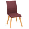 STOEL, hout, bosfruitkleurig textiel