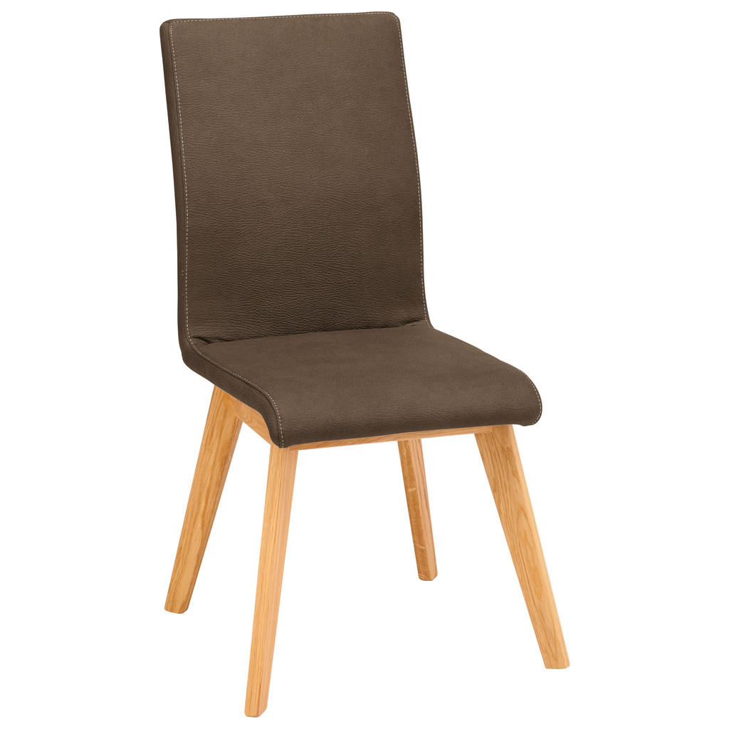 STOEL, hout, textiel bruin