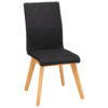 STOEL, hout, textiel zwart