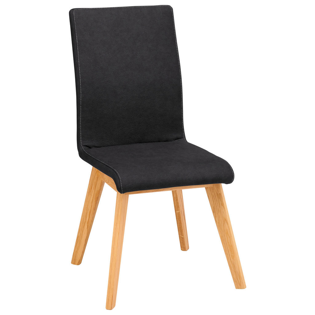 STOEL, hout, textiel zwart