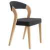 STOEL, hout, textiel, leer