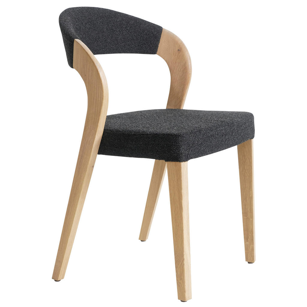 STOEL, hout, textiel, leer