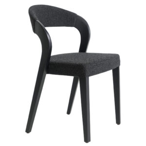 STOEL, hout, textiel, leer