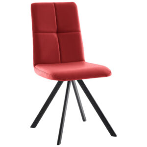 STOEL, metaal, textiel rood, zwart