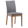 STOEL, hout, grijs textiel, eikenkleur