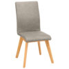 STOEL, hout, grijswit textiel
